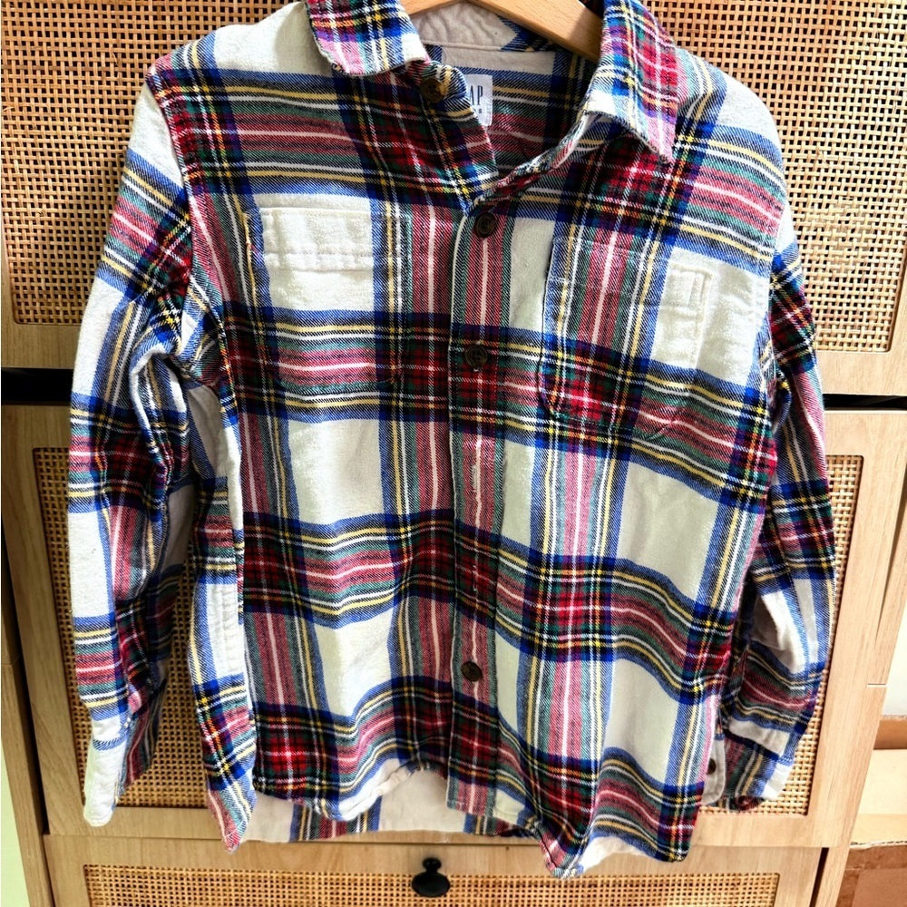 Colorful Plaid Button-Up Shirt